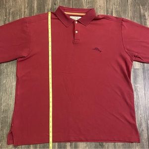 Tommy Bahama Polo Shirt Mens X-LARGE Maroon Short Sleeve Marlin Logo Golf